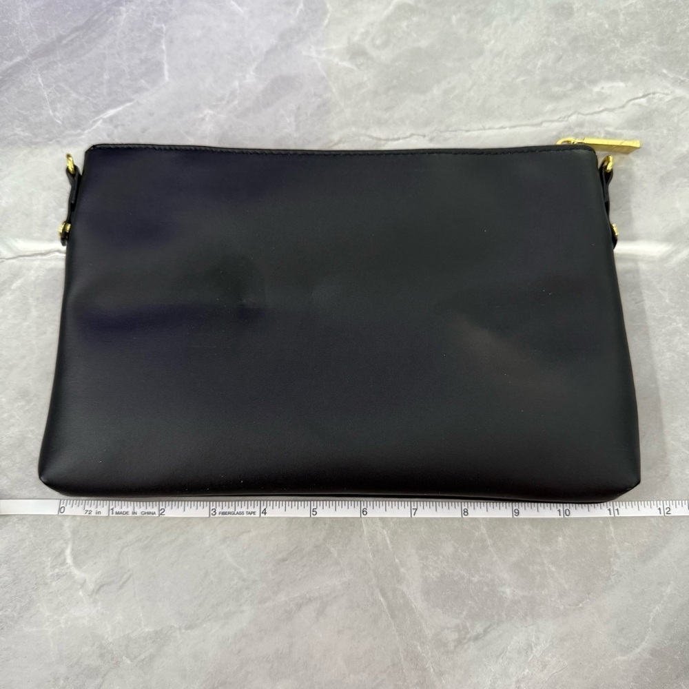 NWOT Joy & Iman Leather Velvet Clutch Crossbody Strap Purse Zipper Closure Bag - Picture 14 of 15